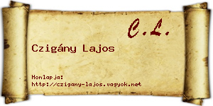 Czigány Lajos névjegykártya