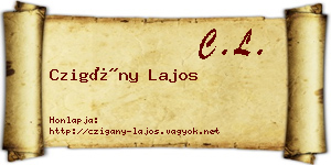 Czigány Lajos névjegykártya